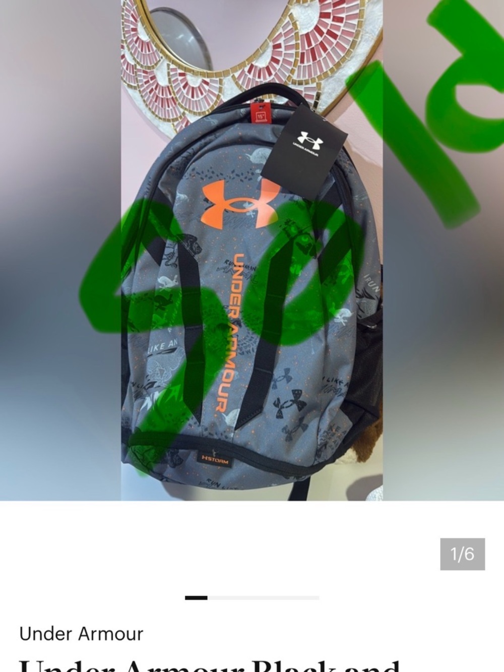 Under Armour Black and Orange Men's Backpack